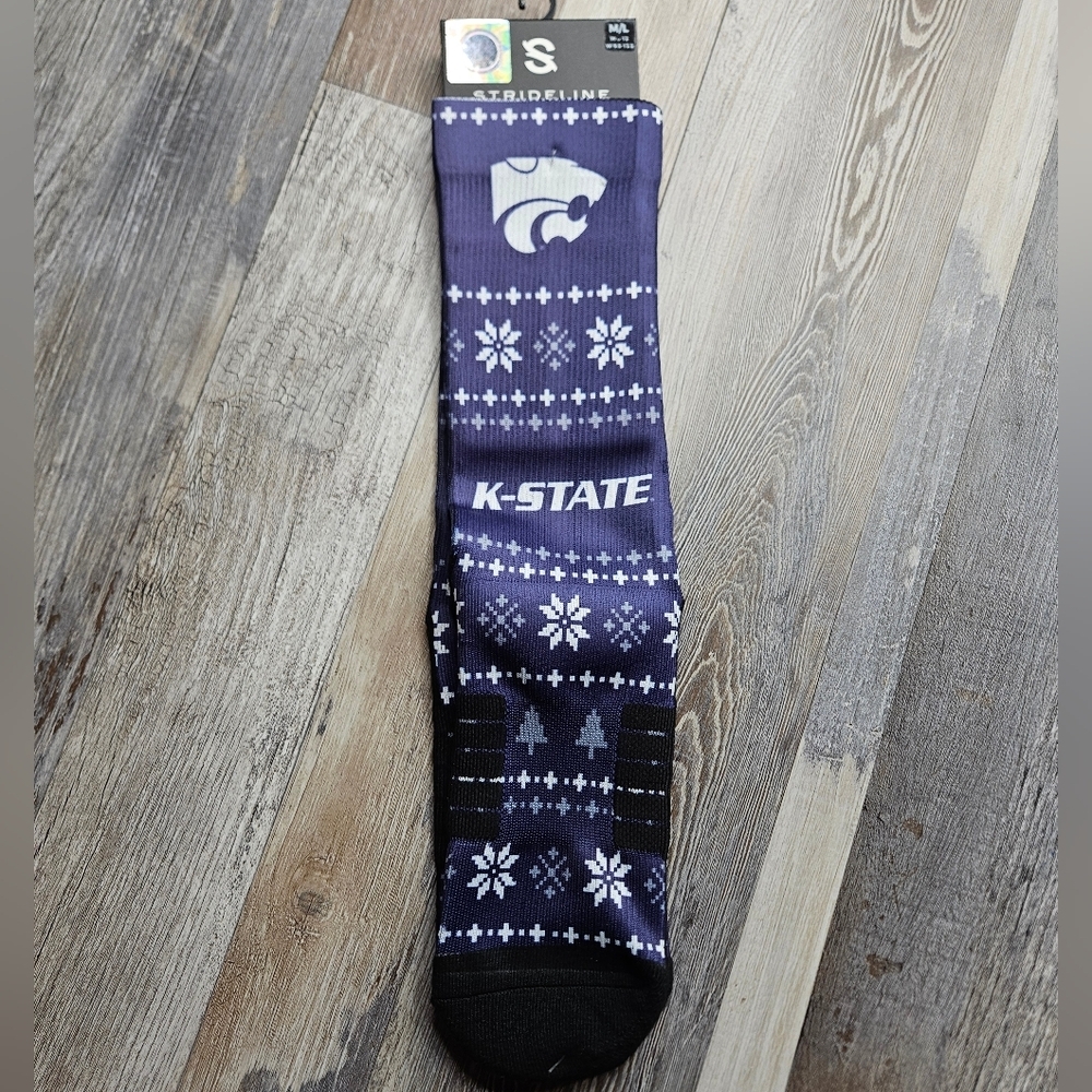 Strideline Socks Kansas K State Wildcats Holiday Sweater Men's Medium NEW